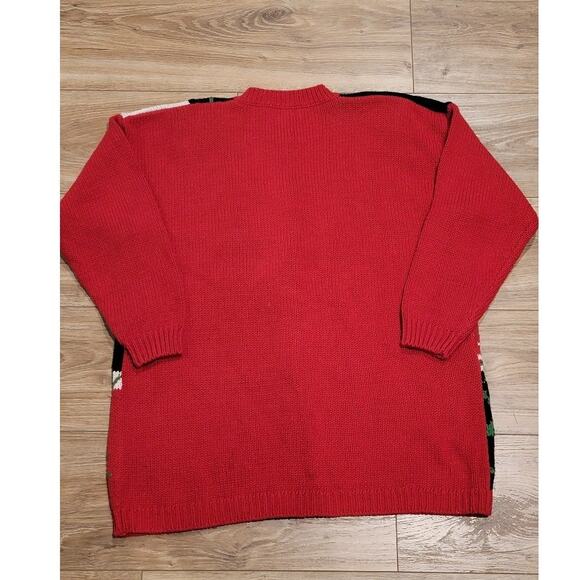 Vintage Heirloom Collectibles Christmas Cardigan Women's Sz L Santa Sweater Red - Picture 3 of 13